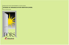 thumbnail of DORS video meeting background, large DORS opening doors logo on a light green slide