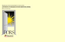 thumbnail of DORS video meeting background, large DORS opening doors logo on a yellow slide