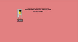 thumbnail of DORS video meeting background, small DORS opening doors logo on a rose colored slide