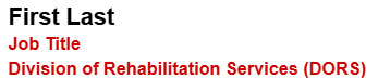 Screen shot: The first three lines of the signature template.