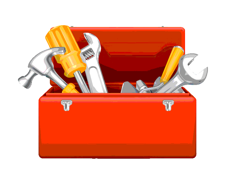 A toolbox full of tools.