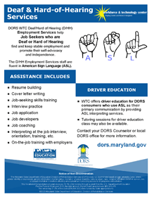 WTC Deaf & Hard of Hearing Services Handout in PDF format
