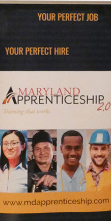 MD Apprenticeship Think Tank banner with the words: Your perfect job, your perfect hire, and head shots of one woman and 3 men.
