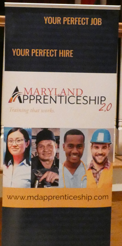 MD Apprenticeship Think Tank banner with the words: Your perfect job, your perfect hire, and head shots of one woman and 3 men.